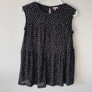 Juicy Couture Black Spot Ruffle Babydoll Tank Top (XS)